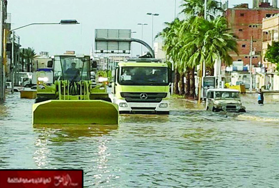 أمطار غزيرة على أملج لم تشهدها المحافظة منذ 30 عاماً