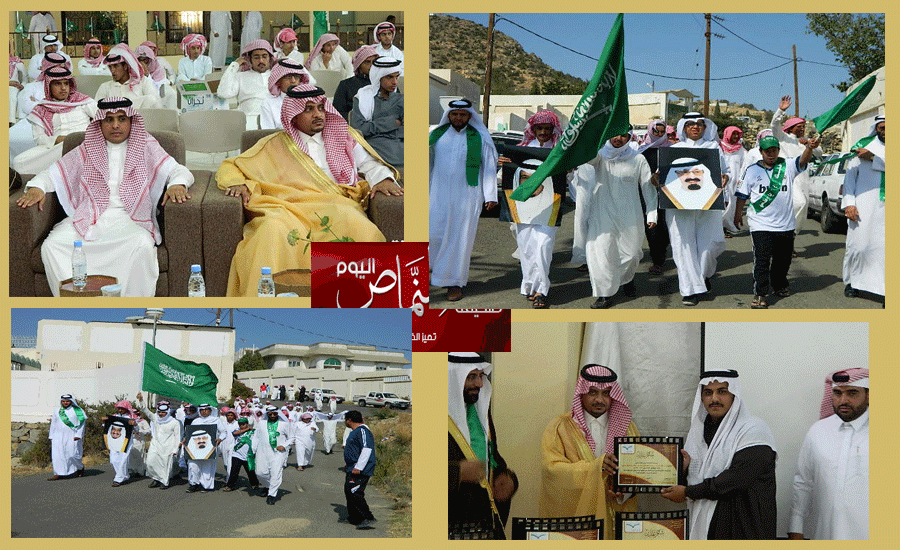 وادي زيد يحتفل باليوم المجيد .. في مسيرات طلابية وخطابية