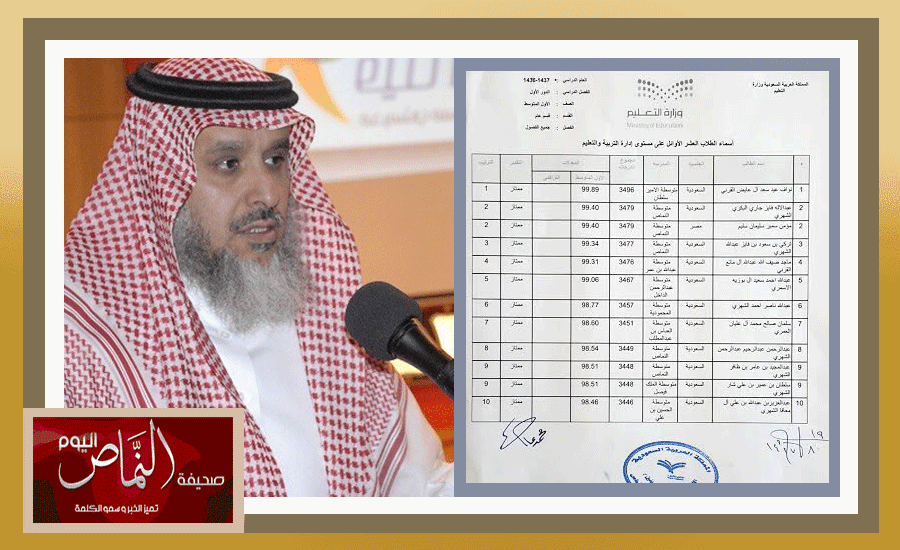 تعليم النماص يعلن أسماء ( الطلاب الأوائل ) في المرحلتين المتوسطة والثانوية