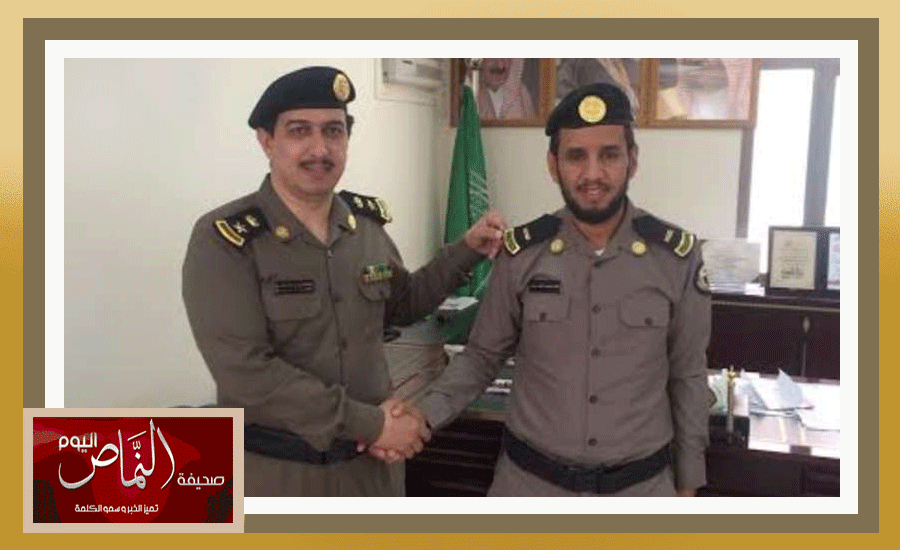 المقدم عبدالعزيز العمري .. مدير شرطة بلقرن يقلد الشمراني رتبته الجدبدة