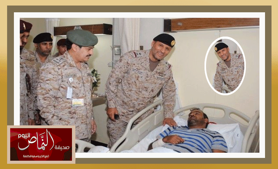 اللواء ظافر الشهري .. يستقبل المقدم العنزي بتبوك بعد اصابته في الحد الجنوبي
