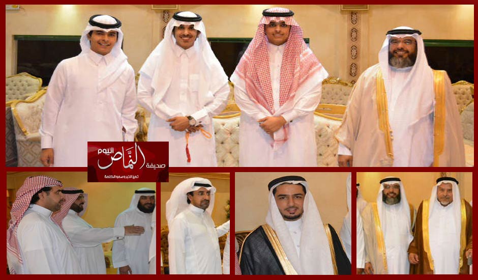 الشاب نايف العمري متزوجاً من كريمة الشيخ علي بن زومان العمري