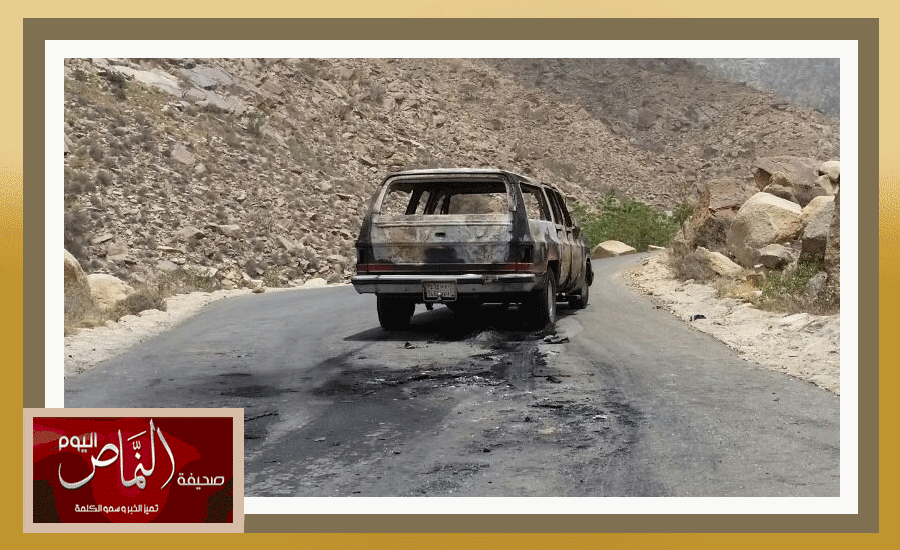 سيارة ” محترقة ” تعيق مرتادي عقبة سنان