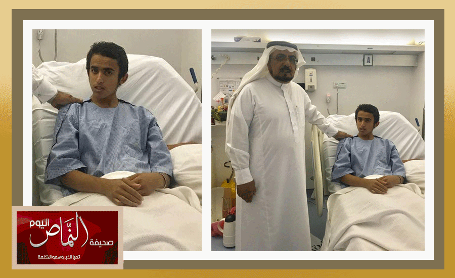 الدكتور عبدالله الشهري .. في زيارة للشبل أسامة الشهري بمستشفى النماص