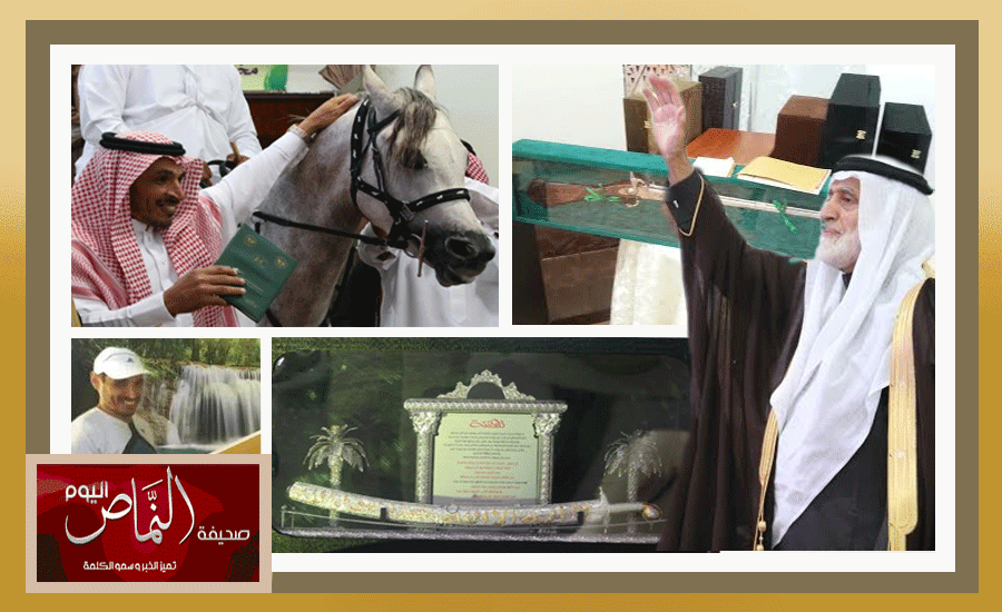 قبيلة شمران تهدي الخيل والسيف للصقري بمناسبة تقاعده المبكر
