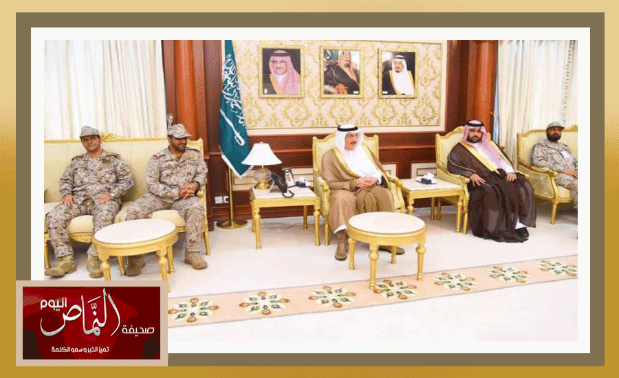 أمير منطقة جازان ونائبه .. يستقبل اللواء الركن عمير بن عوضة العمري